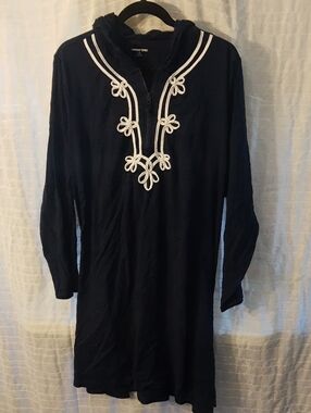 Lands' End Navy Swim Coverup with White Trim